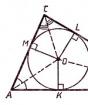 Теорема: в любой треугольник можно вписать окружность